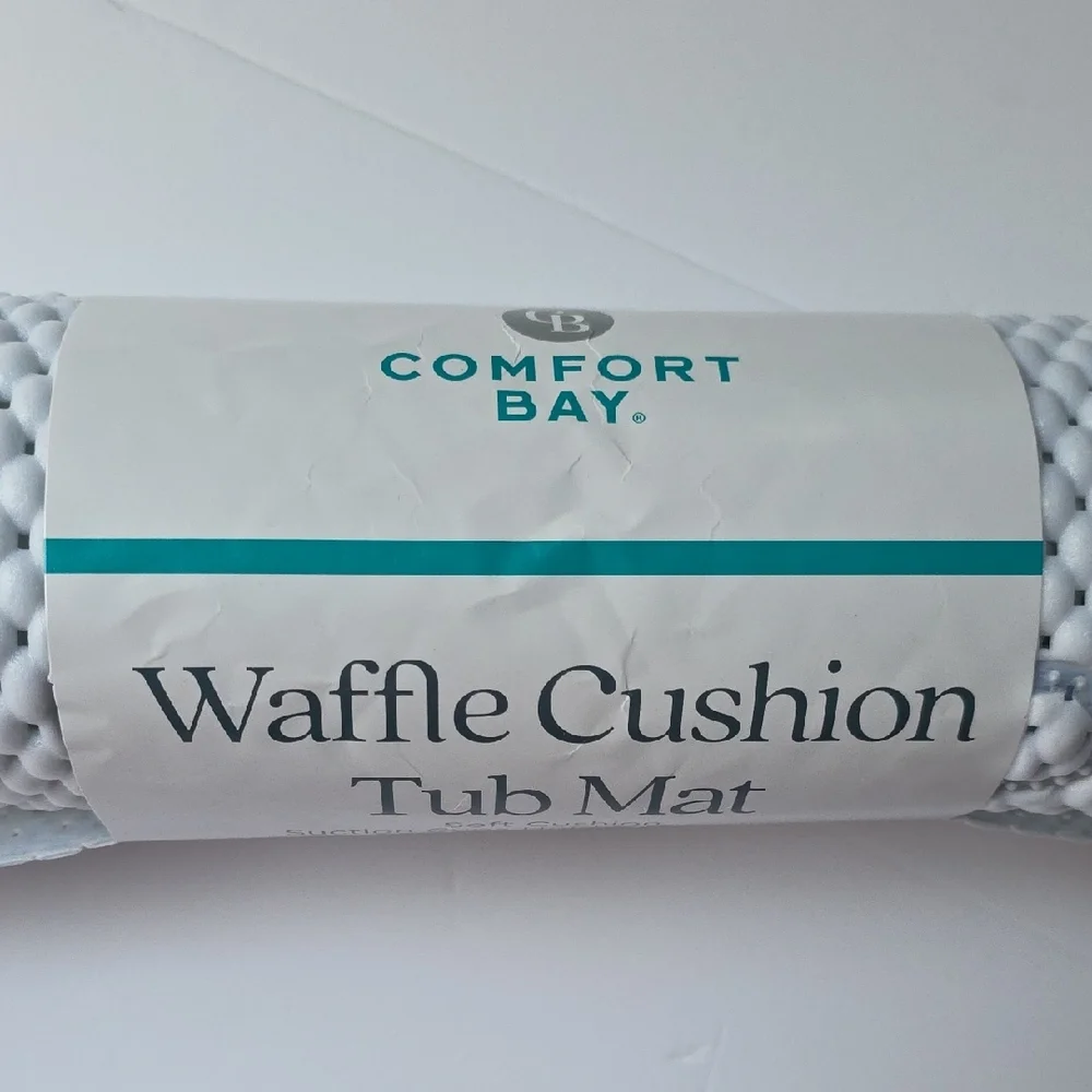 Comfort Bay White Waffle Cushion Tub Mat